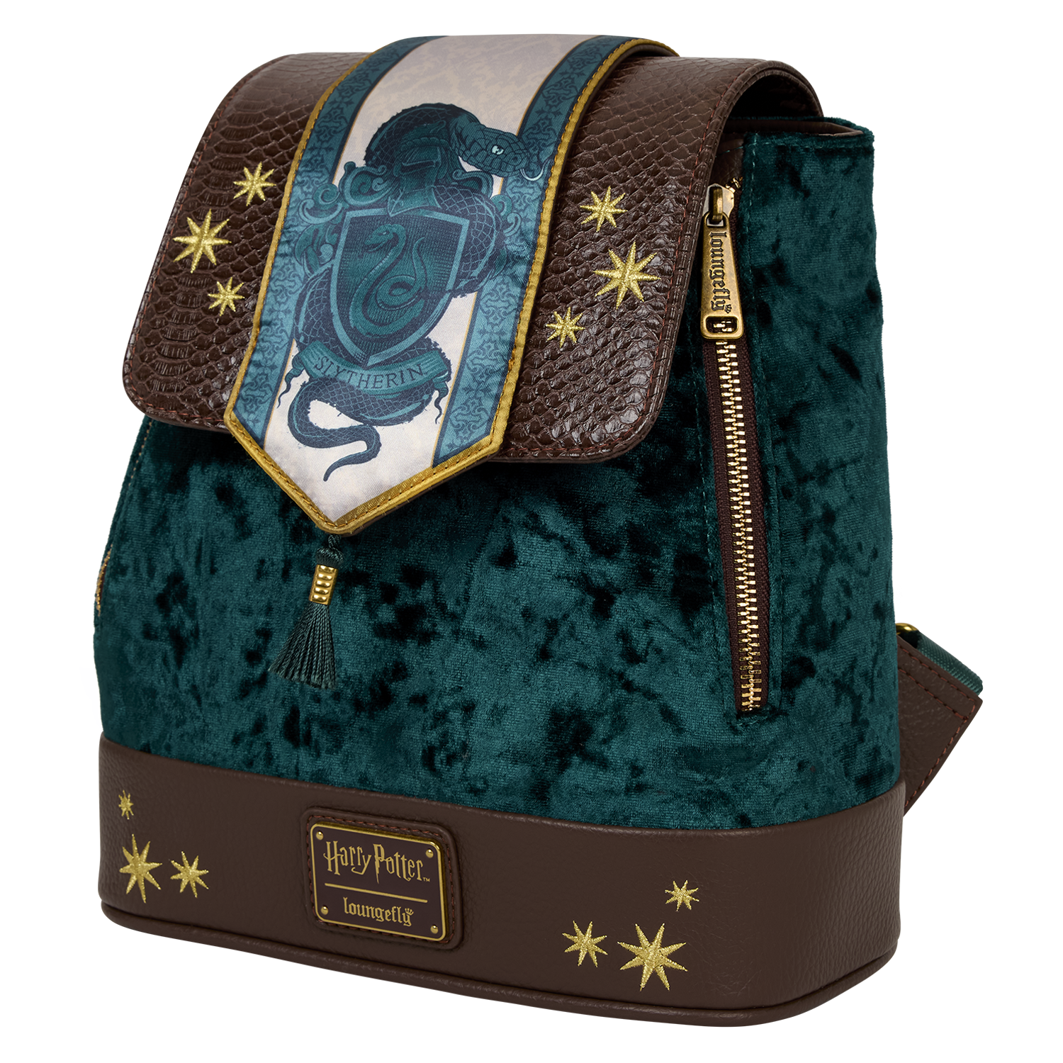 Exclusive Harry Potter Slytherin Banner Velvet Mini Backpack - Image 4