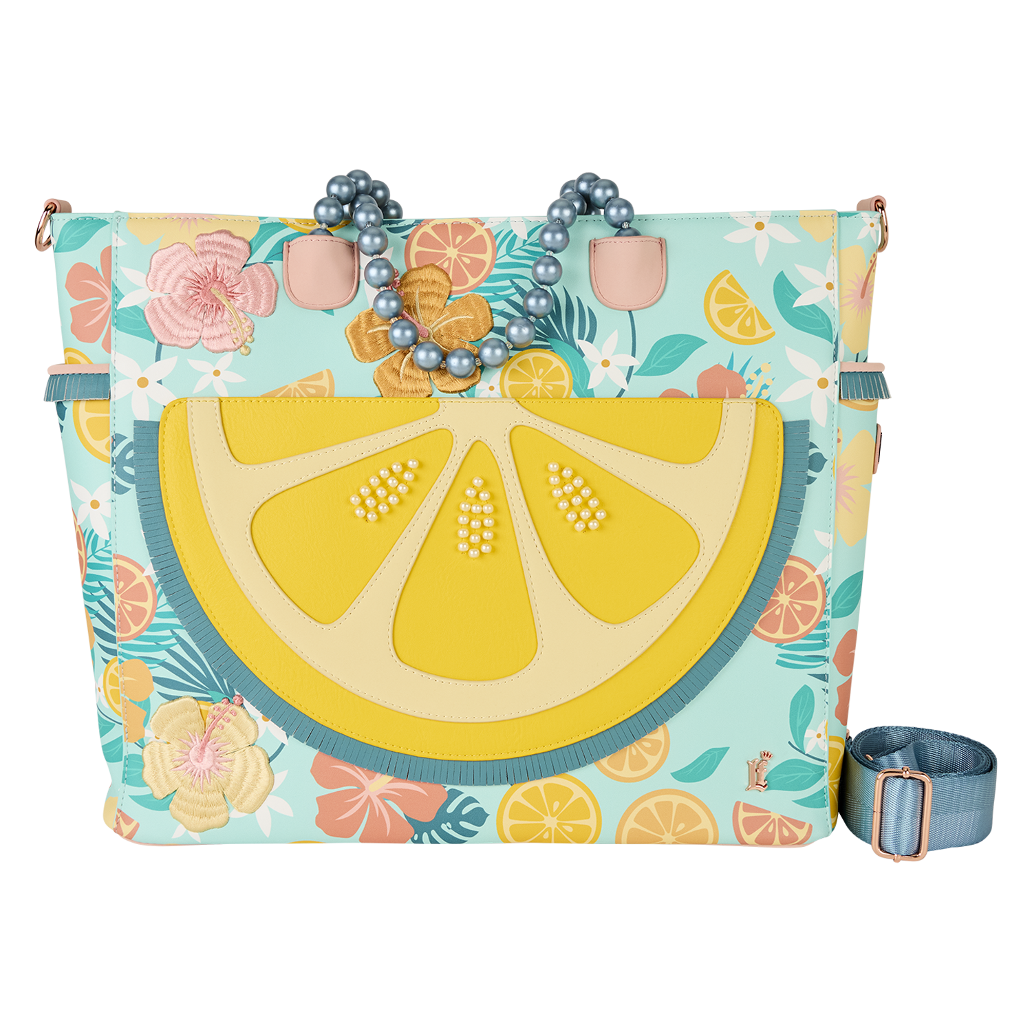 Loungefly Tropical Lemon Floral Convertible Backpack & Tote Crossbody Bag