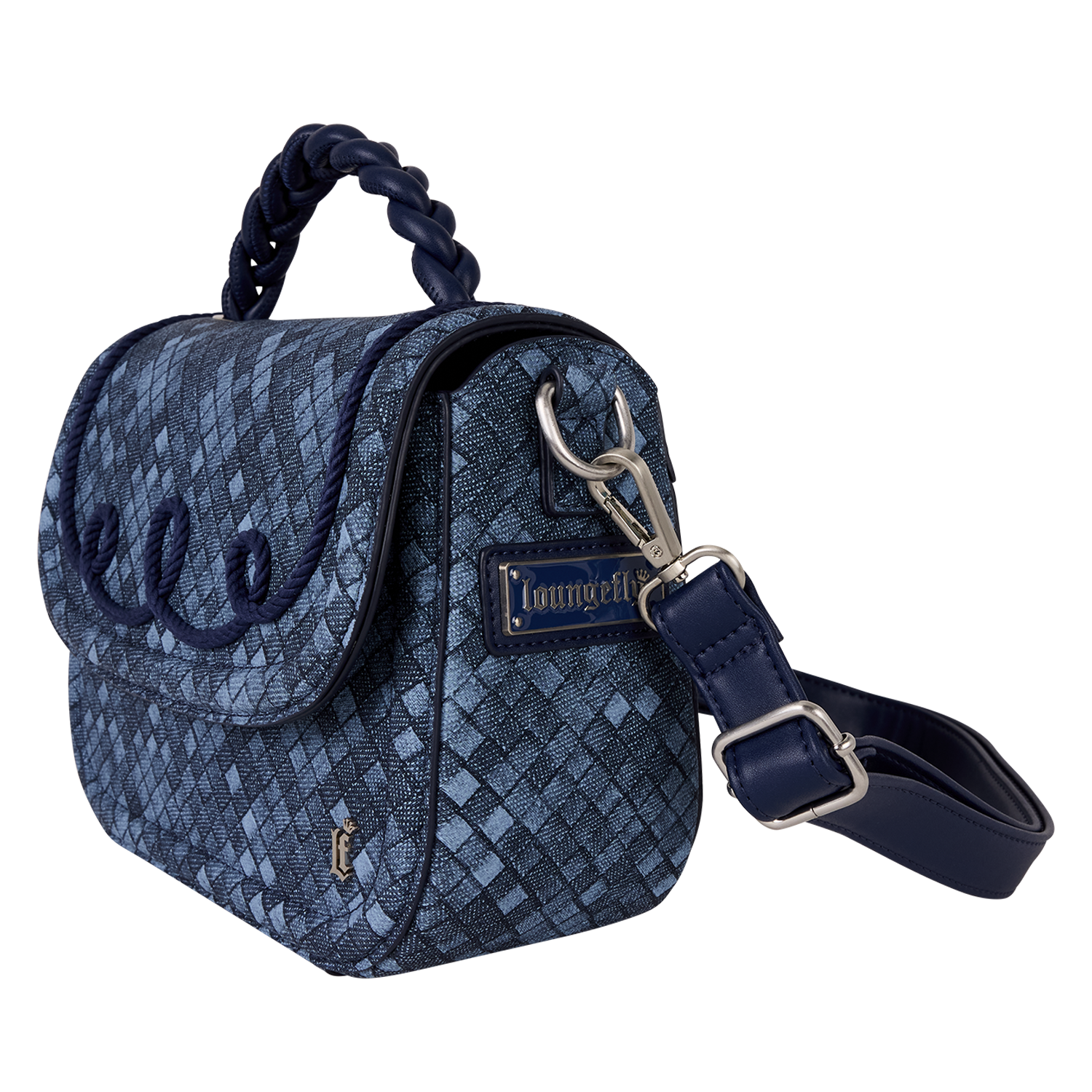 Loungefly Blue Checkered Crossbody Bag - Image 3