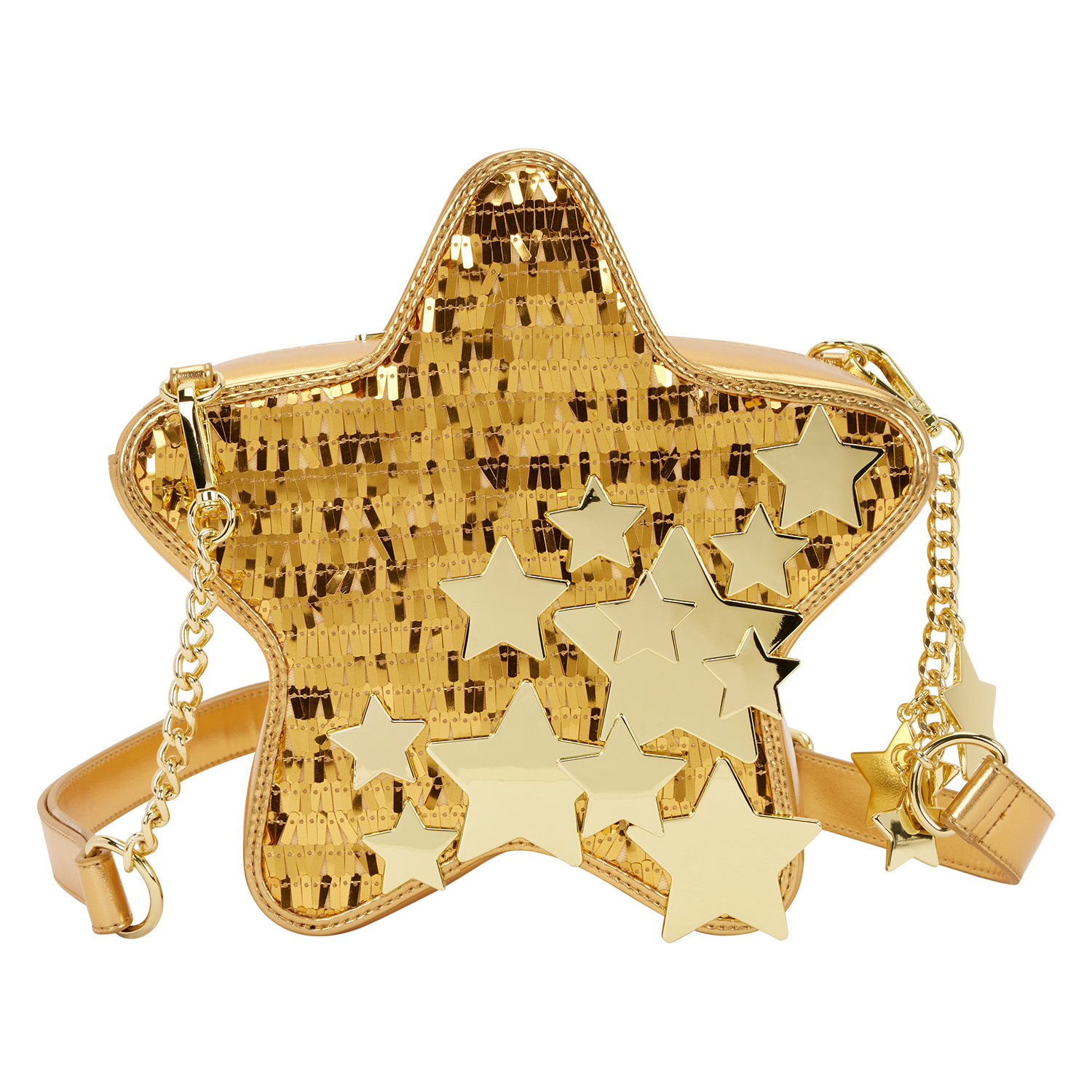 Loungefly Gold Star Sequin Figural Crossbody Bag
