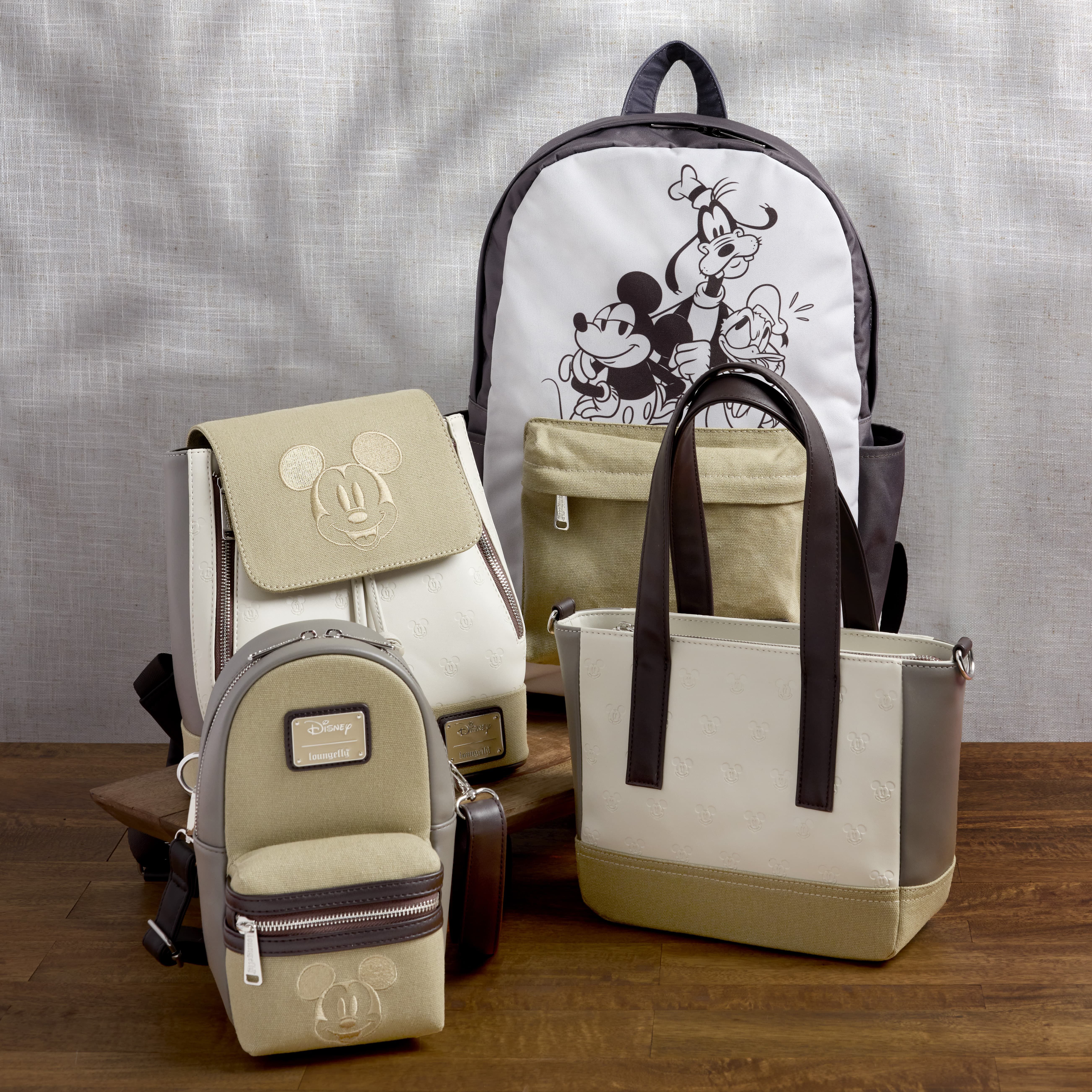 Mickey & Friends Canvas All-Over Print Drawstring Bucket Mini Backpack - Image 3