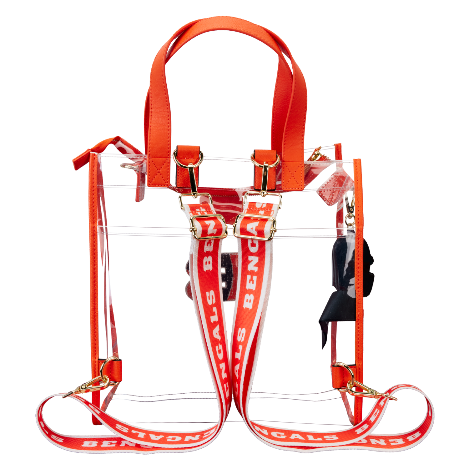 NFL Cincinnati Bengals Clear Convertible Backpack & Tote Crossbody Stadium Bag - Image 5