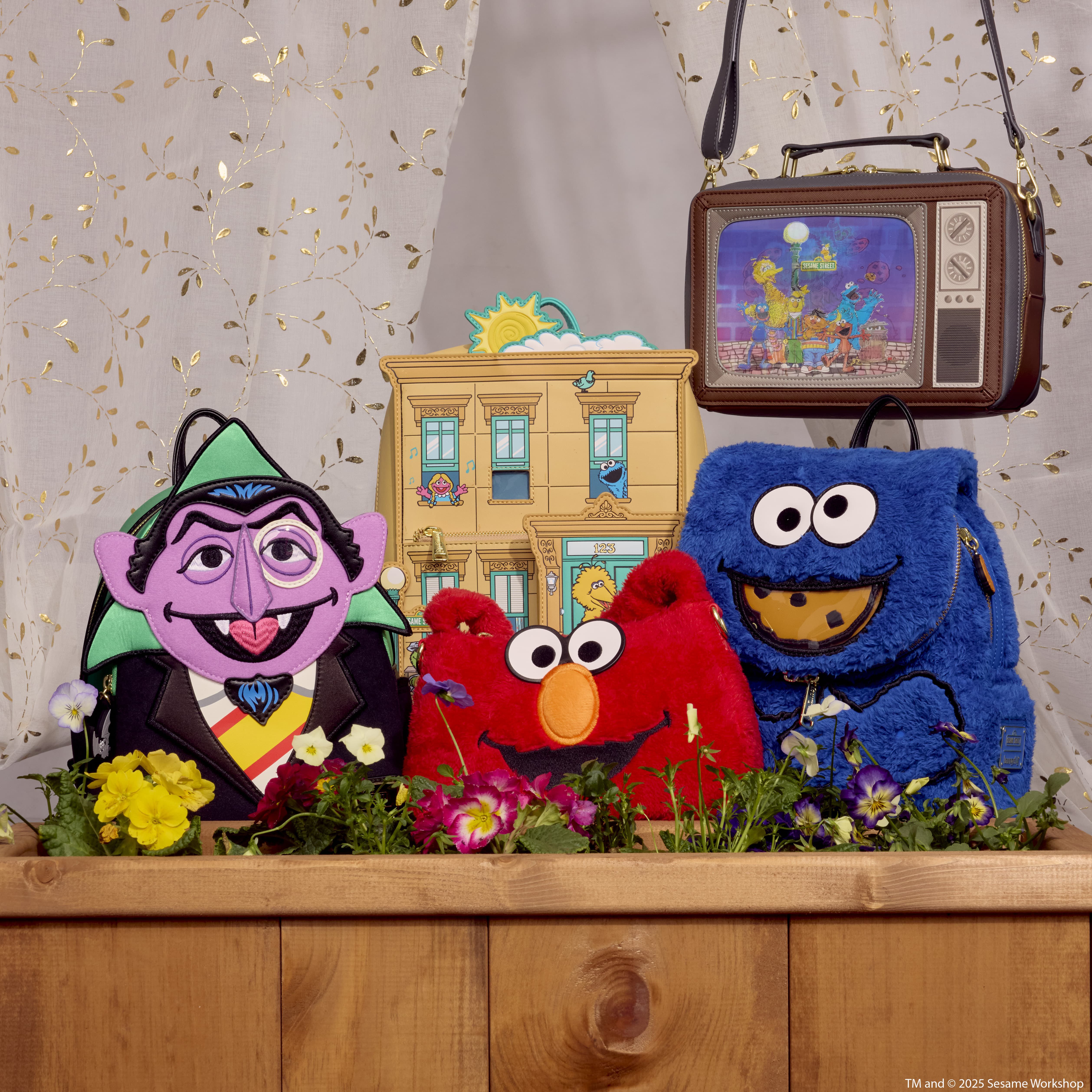 Sesame Street Cookie Monster Plush Cosplay Mini Backpack With Coin Bag - Image 3