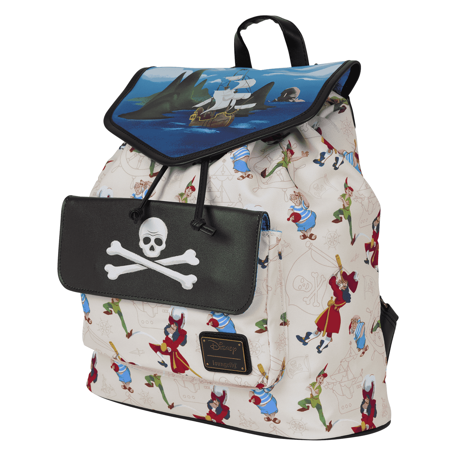 Peter Pan Exclusive Captain Hook Pirate Ship Drawstring Full-Size Backpack - Image 2