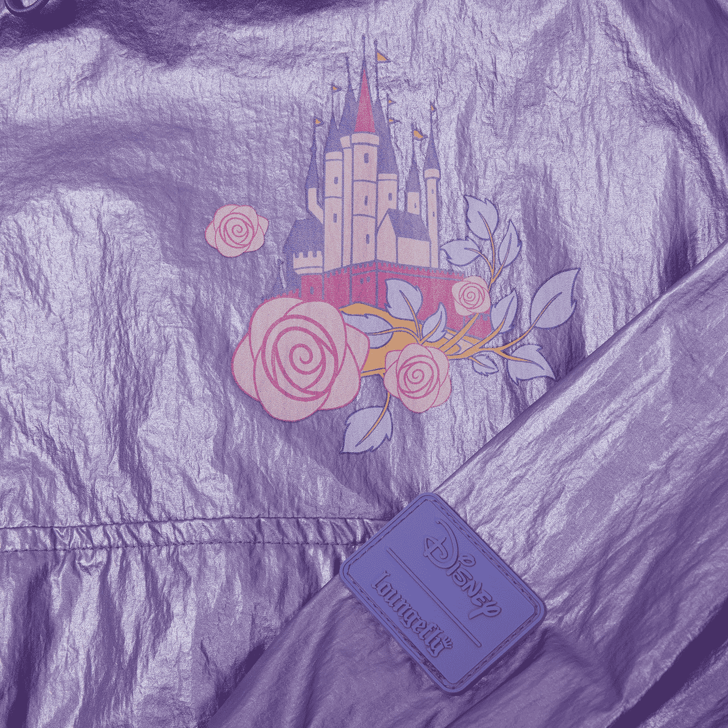 Sleeping Beauty Princess Aurora & Prince Phillip Floral Half-Zip Unisex Windbreaker Jacket - Image 6