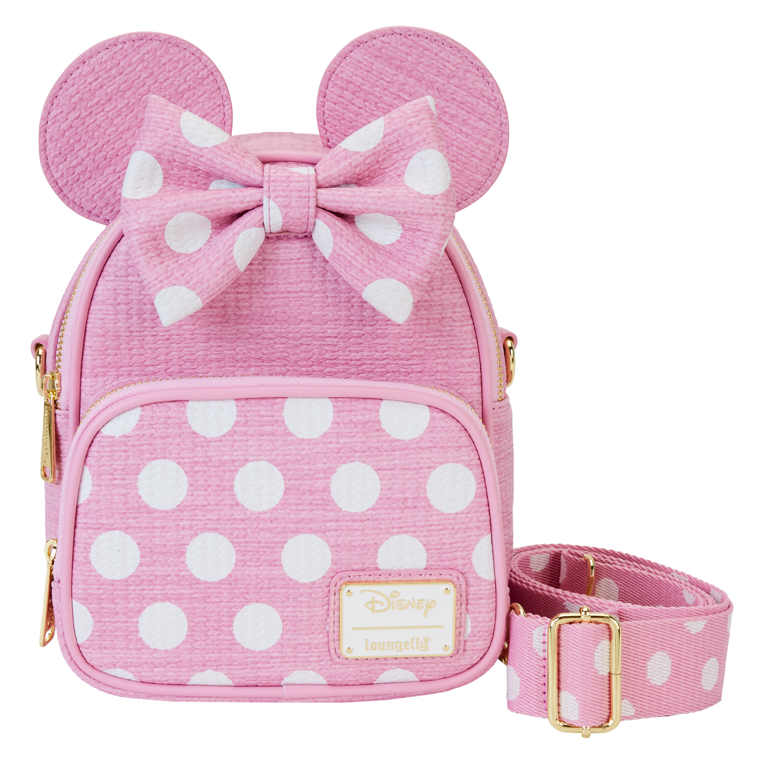 Minnie Mouse Woven Texture Convertible Mini Backpack & Crossbody Bag