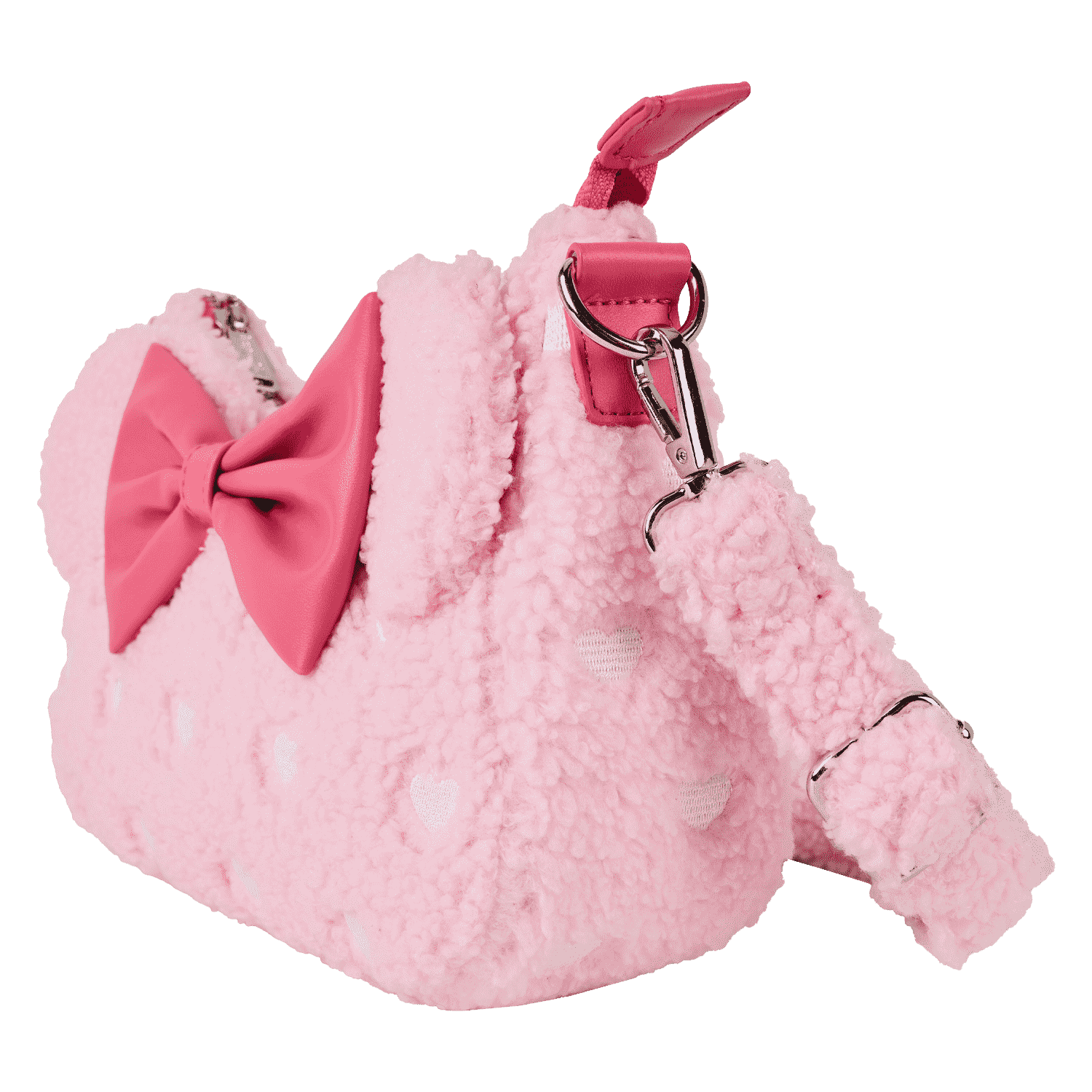 Minnie Mouse Exclusive Hearts Strawberry Scented Sherpa Crossbody Bag - Image 4