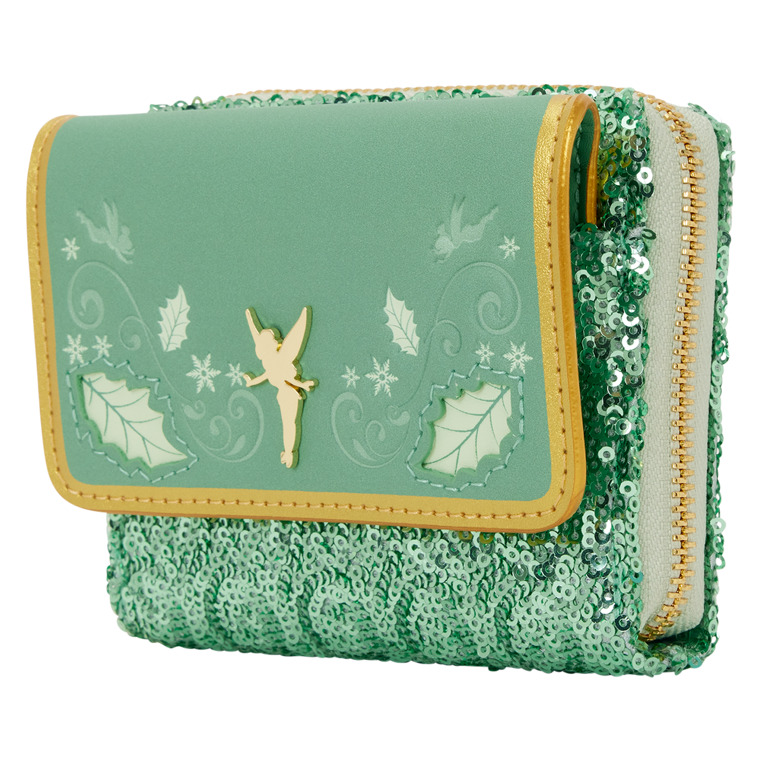 Peter Pan Tinker Bell Holiday Sequin Tri-Fold Wallet - Image 3